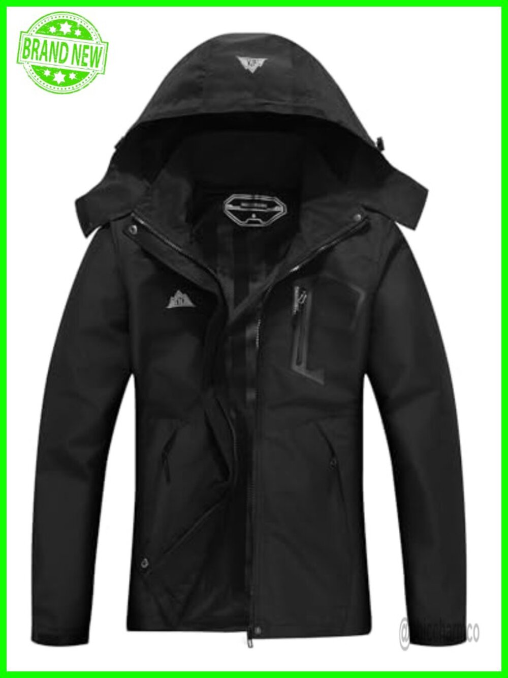 Waterproof Lightweight Rain Jacket Windproof Breathable Trench Coat Detachable